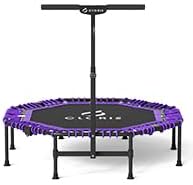 CLORIS 38in/48in Folding Trampoline - Max Load 220lbs / 450lbs Mini Trampoline Rebounder Trampoline for Adults with Adjustable Foam Handle, with safty Padded Cover Best Gift for Kids/Adult-CubbioJoy