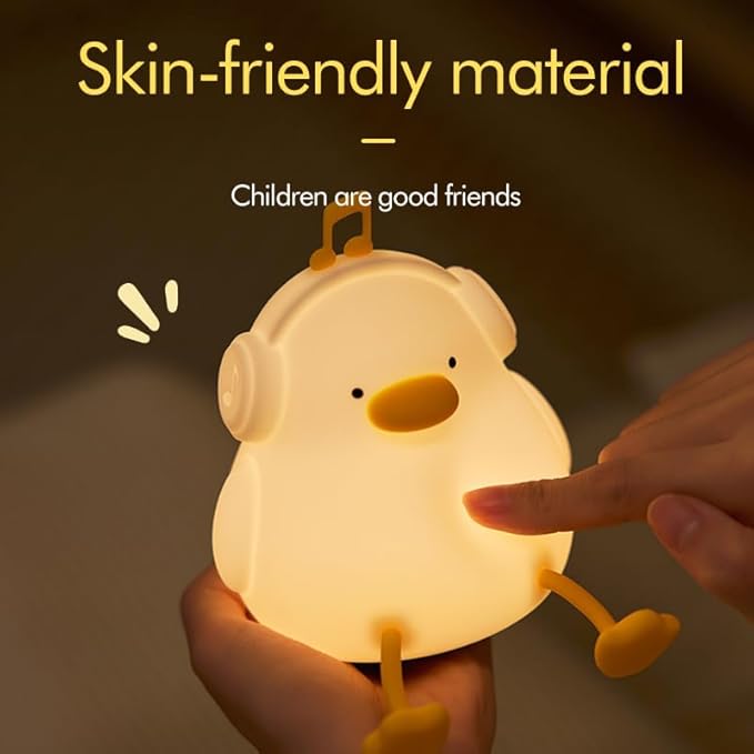 ATSUI Night Light for Kids, Squishy Duck Design, 3 Level Dimmable, Silicone Construction-CubbioJoy