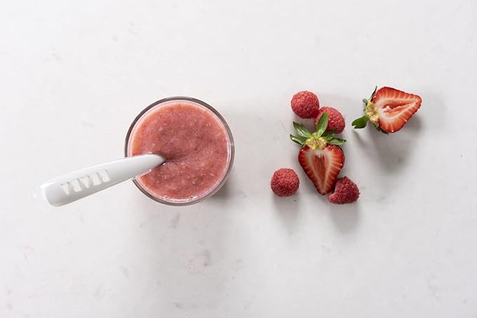 BEABA First Stage Baby Feeding Spoon Set, THE ORIGINAL Soft Tip Silicone Spoons for Babies, Gum Friendly BPA Lead Phthalate and Plastic Free, Great Gift Set (4 Pack), Cloud-CubbioJoy