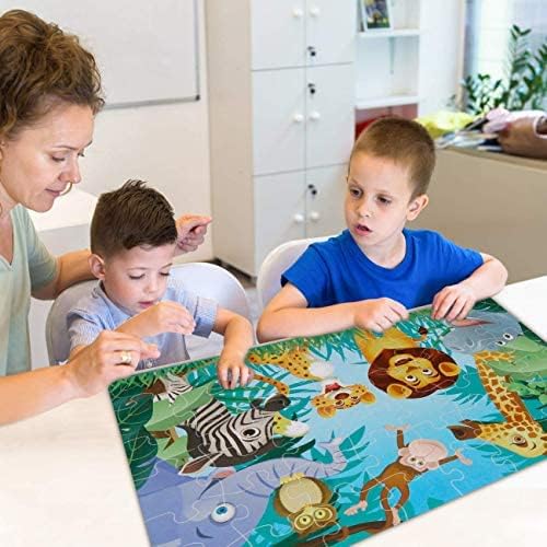 Jumbo Floor Puzzle for Kids Animal Jigsaw Large Puzzles 48 Piece Ages 3-6 for Toddler Children Learning Preschool Educational Development Toys 4-8 Years Old Birthday Gift for Boys and Girls-CubbioJoy