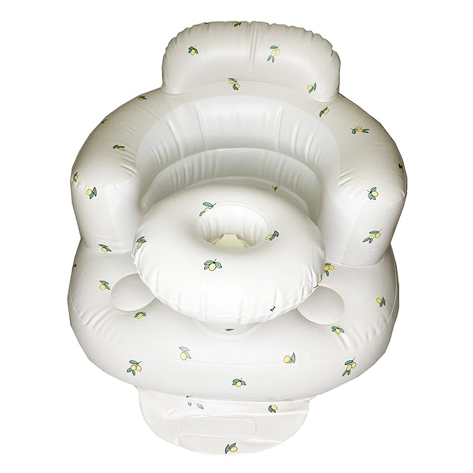 Baby Inflatable Seat for Babies 3-36 Months, Built in Air Pump, Olive Baby Support Seat Summer Toddler Chair for Sitting Up, Baby Shower Chair Floor Seater, Infant Back Support Sofa, Green-CubbioJoy