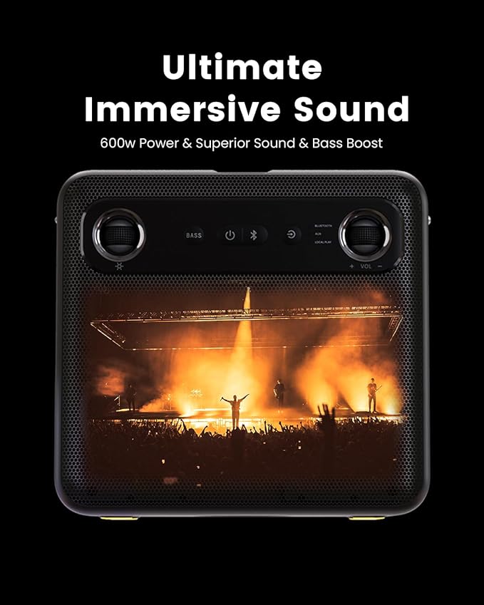 Karaoke Machine with Microphone Stand, Portable Bluetooth Speaker for Party, Backyard, Karaoke System with 2 Wireless Microphone for Adults Kids, for Women, Men, Singing Lovers-CubbioJoy