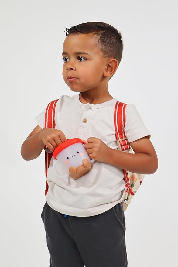 Itzy Ritzy Toddler Snack Cup - Spill-Proof Snack Cup for Toddlers with Soft Silicone Lid for Easy Food Access - Easy-To-Hold Kids Snacks Container With Handles - Ideal for 12 months & Up (Mushroom)-CubbioJoy