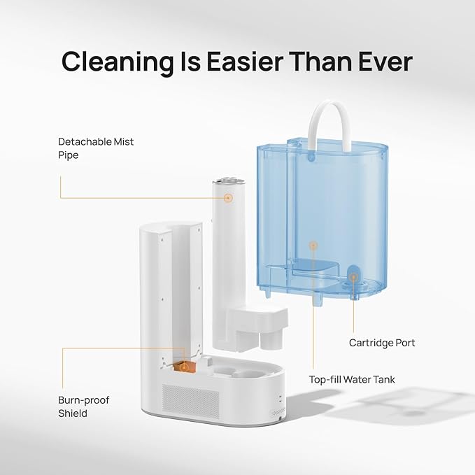 Dreo 6L Humidifiers for Bedroom, Smart Warm & Cool Mist for Large Room, 60Hr Quiet Runtime for Baby, Plant, Humidity Sensor, Indicator Light, 12H Timer, Google/Alexa, Blue-CubbioJoy