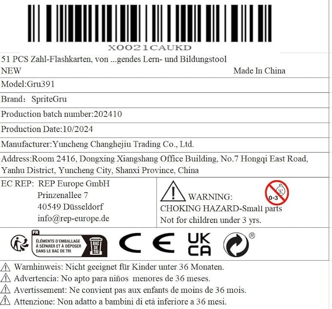 51 PCS Number Flashcards, 0-50 Double Sided Printed Cards with 2 Reclosable Rings, Learn Numbers, Learn to Count-Fun Learning and Educational Flashcards Learning Tool for Kids, Preschoolers, Toddlers-CubbioJoy