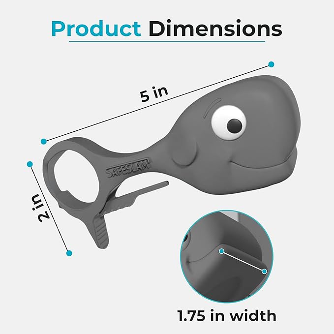 Baby Proofing Door Stopper, Door Pinch Guards Protect Child Fingers & PET Tails. Baby Safety Finger Protectors Prevent Pinch Injuries β Kids and Adults Love Whale Pinch Guard (Grey)-CubbioJoy