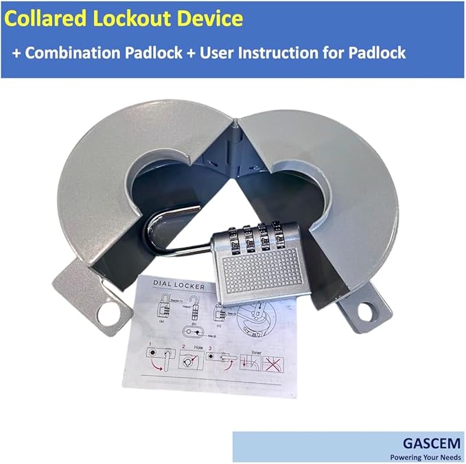 Door Knob Lockout Device (Matt Silver, 1 Padlock). Door Handle Lock - Prevents Doorknobs from Turning and Access to Keyhole. Childproof Door Knob Cover.-CubbioJoy