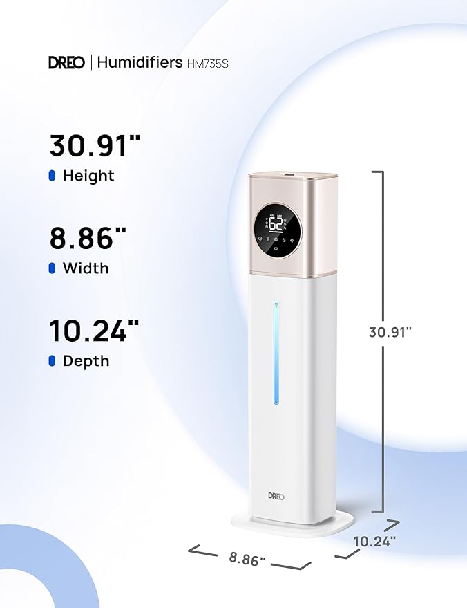 Dreo 11L Smart Humidifier Large Room 700 ft², 100H Cool Mist Air Humidifiers for Bedroom, Top-Fill Self-Cleaning Tank, 26dB, Auto Mode, Aroma Box, RGB Light, Remote & APP Control, Baby, Starlight-CubbioJoy