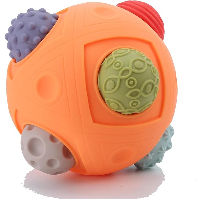 Balls for Toddlers 1-3 Baby Sensory Toys, Montessori Toys for Babies 6-12 Months Baby Toys, Sensory Ball BPA Free Teething Gift Toddler Balls Bath Toys with Bright Color Multi Textured-CubbioJoy