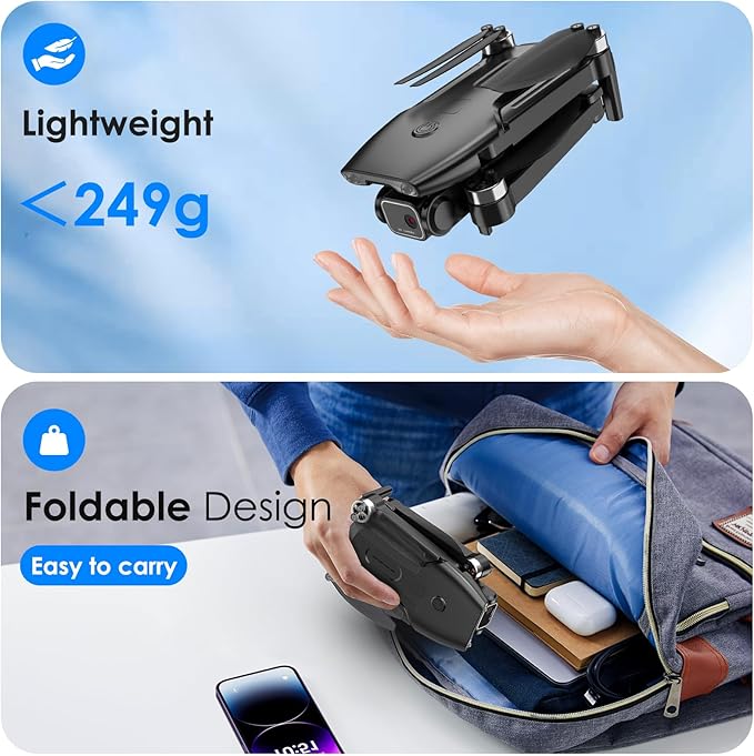 Drone with Camera, 1080P FPV Foldable Drone with Brushless Motor, One Key Take Off/Land, Altitude Hold, 360° Flip, Gravity Control, 2 Batteries, 3 Speeds Mini Drone for Kids Beginners-CubbioJoy