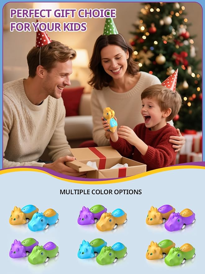 Dinosaur Walkie Talkies for Kids Rechargeable, Dino Toy Cars for Boys & Girls Ages 3-7, Crystal-Clear Audio, 48 Hours of Play, Fun Indoor & Backyard, Birthday Gift for Toddler, 2 Pack-CubbioJoy