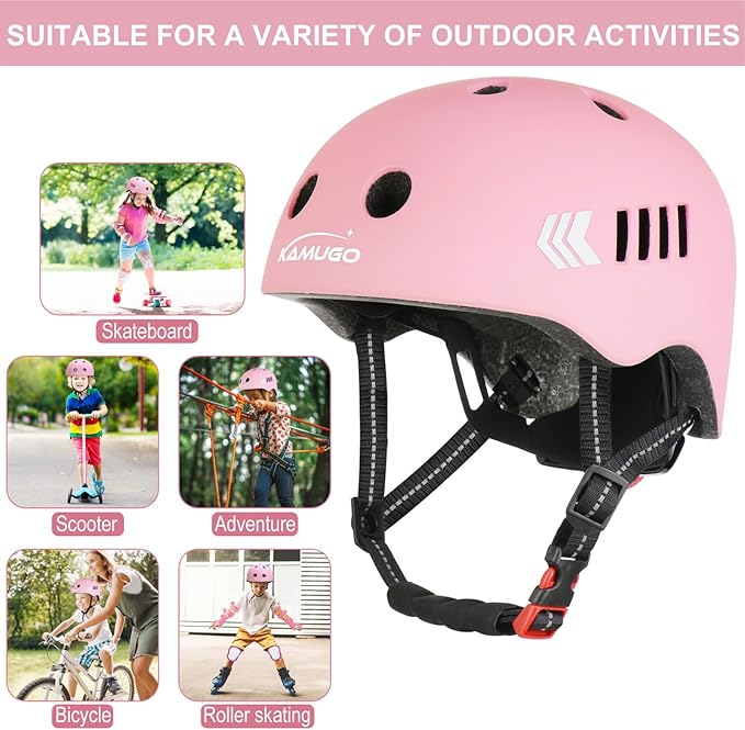 KAMUGO Kids Bike Helmet Set, Toddler Helmet for Ages 2-8 Boys Girls with Sports Protective Gear Set Knee Elbow Wrist Pads for Skateboard Cycling Scooter Rollerblading-CubbioJoy