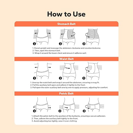 3 in 1 Postpartum Belly Band (Black), Post Partum Waist Binder, Posture Correction Abdominal Binder, Belly Band Postpartum Belly Wrap, Postpartum Belly Wrap (For waistline 35"-45", XXL)-CubbioJoy