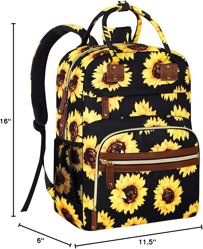 Diaper Backpack Tote Large Capacity, Baby Bag with Insulated Pockets Multifunctional Diaper Bags For Baby Girl Boy Women Waterproof Bags Mama Maternity Bag Sunflower-CubbioJoy