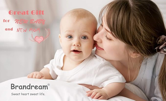 Brandream Baby Crib Bedding Set for Girls Boys Gender Neutral Boho Bohemian Farmhouse Chic Ruffle 6-Piece Nursery Bedding Set - 100% Washed Cotton Cream White-CubbioJoy