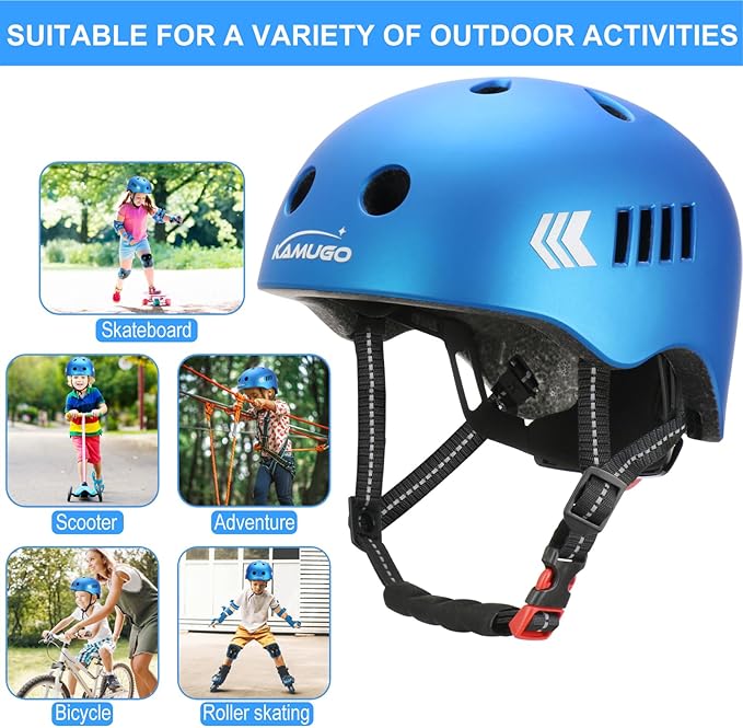 KAMUGO Kids Bike Helmet Set, Toddler Helmet for Ages 2-8 Boys Girls with Sports Protective Gear Set Knee Elbow Wrist Pads for Skateboard Cycling Scooter Rollerblading-CubbioJoy