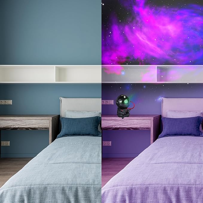 Astronaut Star Projector, Star Projector Galaxy Light for Kids,8 Modes Remote and 270° Adjustable Led Lights for Bedroom, Girls Room Decoration, Home Theater, Ceiling, Timer (Black Guitar)-CubbioJoy