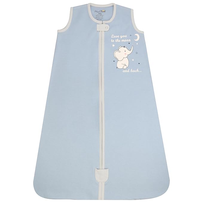 Baby Sleep Sack 1.0 TOG, Organic Cotton Baby Wearable Blanket with Two-Way Zipper, Swaddle Transition Baby Sleeping Bag, All-Season Sleep Sack for Newborn Infant Toddler Boy Girl, 6-12 Months, 1-Pack-CubbioJoy