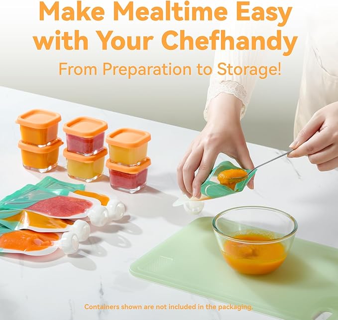 Chefhandy Baby Food Maker, Steamer & Blender with Stainless Steel Basket, Puree Maker with Auto/Manual Blend, Bottle Warmer & Sterili-zer, Safe & Easy-to-Clean Compact Baby Food Processor (Yellow)-CubbioJoy