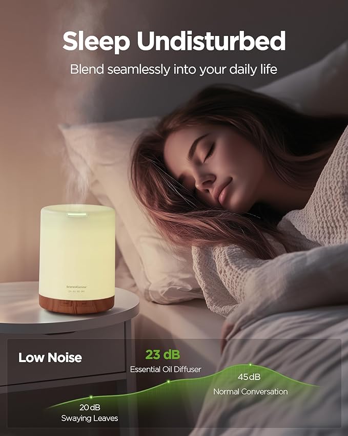 InnoGear 300ML Essential Oil Diffuser, Premium 5-in-1 Ultrasonic Aromatherapy Diffusers Scent Humidifier Aroma Diffuser Vaporizer Auto-Off Timer for Room Office Home, Yellow, Medium-CubbioJoy