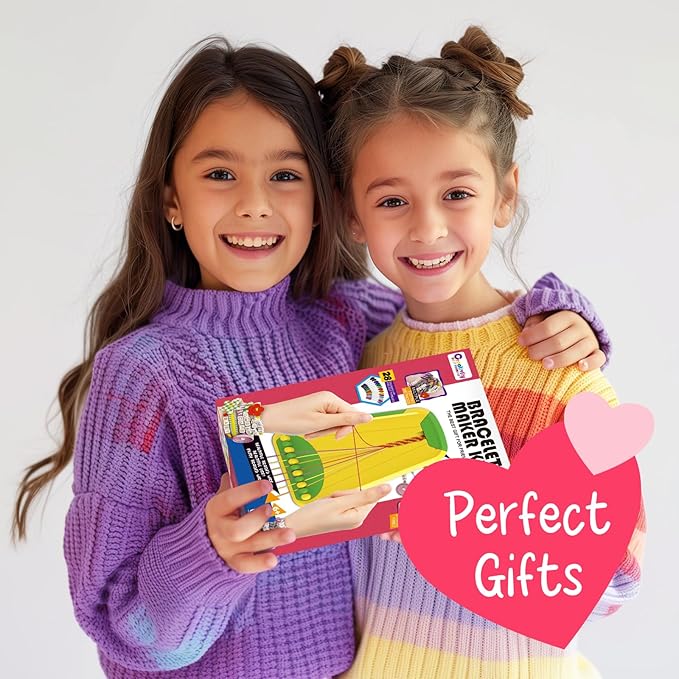 Bracelet Making Kit for Girls - Friendship Bracelet Kit - Christmas Gifts for Ages 6 7 8 9 10 11 12 Year Old Girl Birthday Gifts, Arts and Crafts for Kids Ages 8-12 Teen Bracelets DIY Maker Pink Coral-CubbioJoy