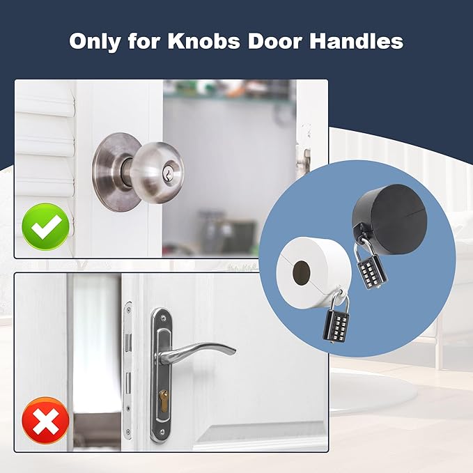 Door Knob Lockout DevicePadlock, Handle Lock Cover for Dementia/Child Safety, Faucet & Spigot LockWhite-CubbioJoy