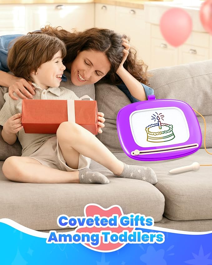 Doodle Board for Toddler Toys Age 1-2, Magnetic Writing Board, Preschool Learning and Educational Toys for 1 2 3 Years Old Girl Boy Gift for Birthday -Purple-CubbioJoy