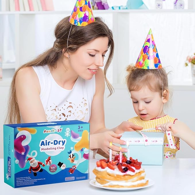 Air Dry Clay 102 Colors, Modeling Clay for Kids, Model Magic Clay, DIY Molding Clay Kit with Sculpting Tools, Soft and Non-Sticky, Arts and Crafts Gift for Boys Girls Kids-CubbioJoy