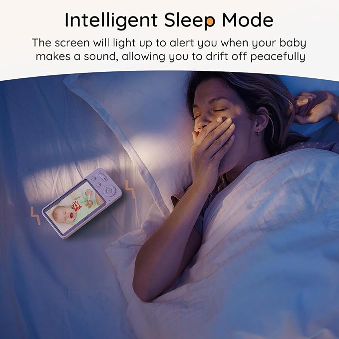 BOIFUN Additional Baby Camera Specifically Compatible with Baby2TM Video Baby Monitor, 360° Camera with Night Light, Auto Tracking, AI Motion & Sound Detection, Two-Way Audio-CubbioJoy