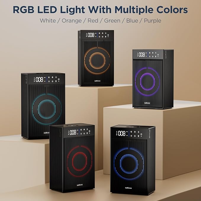 CleanForce Rainbow Cube | World’s First 4-in-1 Space-saving Air Purifier with Bluetooth Speaker, Wireless Charger & Aroma Diffuser | Swiss Tech,over 900ft² Coverage | Ultra-Quiet-CubbioJoy