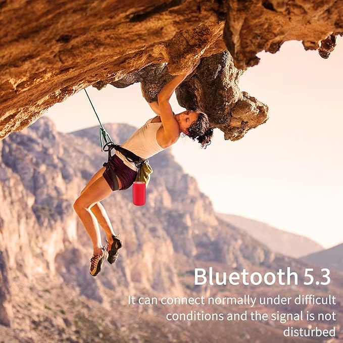 Bluetooth Speaker,MusiBaby Wireless,Outdoor, Waterproof,Portable Speaker,Dual Pairing, Bluetooth 5.0,Loud Stereo,Booming Bass,24H Playtime for Home&Party,Gifts(Pure Red)-CubbioJoy