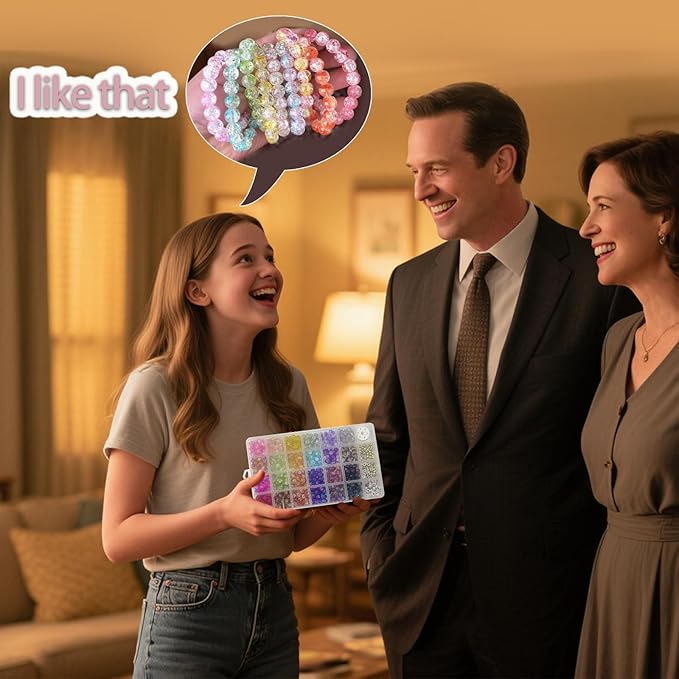 JULIMAIDONG 8mm Glass for Bracelets, 24 Colors Round Crystal Glass Bracelet Making Kit for Jewelry Making Kits Bead DIY Crafts with Spacer Charms Accessories (8MM, 24 Crackle Color)-CubbioJoy