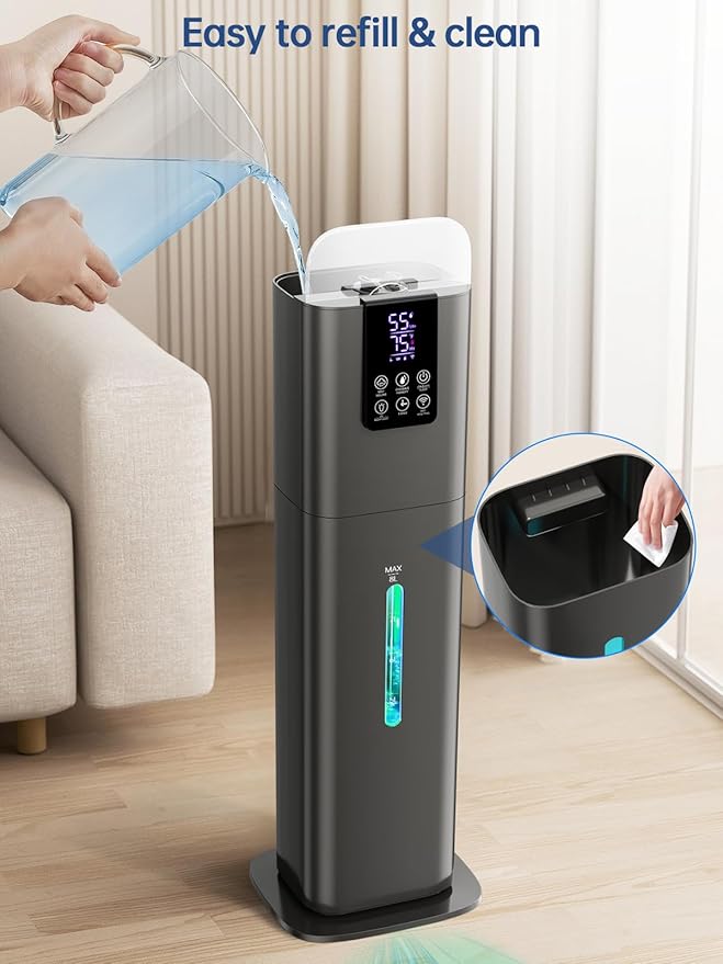 8L Smart Humidifier for Large Room Bedroom, Cover up to 505ftยฒ, Easy Top Fill, Remote & APP Control, Aroma Box, RGB Light, Last 48 Hours Suitable for Indoor Plant, Office, Home-CubbioJoy