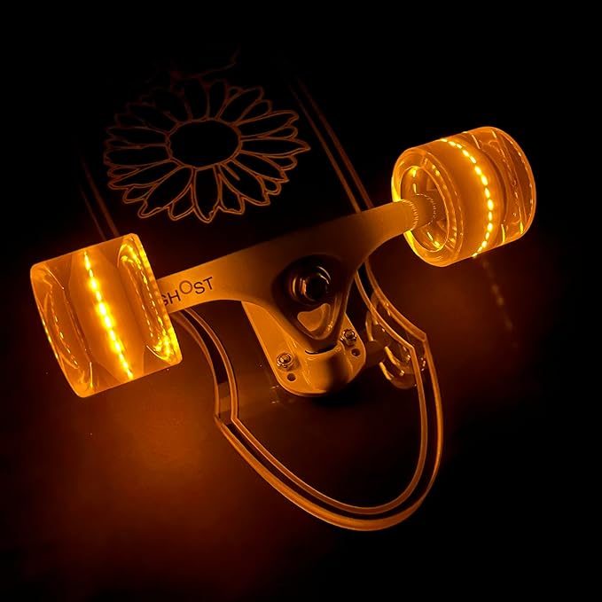 Clear Longboard Skateboard - Transparent Acrylic Long Boards with Light-Up LED Wheels for Smooth Rides - Ride The Streets in Style with Longboard Built for Beginners & Pros Alike-CubbioJoy