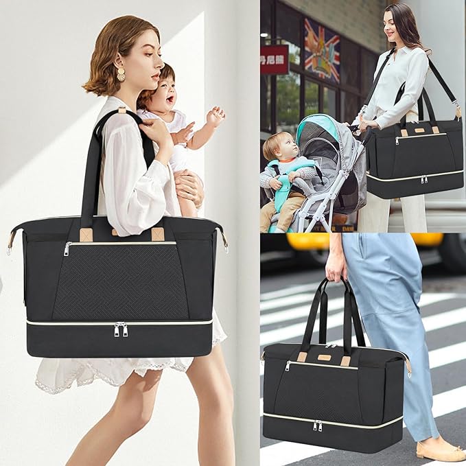 ITIEZY Diaper Bag Tote for Baby - Large Mommy Bag with Portable Changing Pad Pacifier Case, Hospital Bags Travel Baby Bag-CubbioJoy