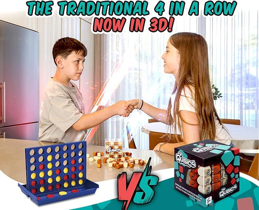 , a Unique 4 in A Row Game, 3D Strategy Board Game for Critical Thinking. The Classic Grid Game in a Sleek Acrylic Cube. Superbly Designed Wooden Cubes. Tactical Game Play for All Ages-CubbioJoy
