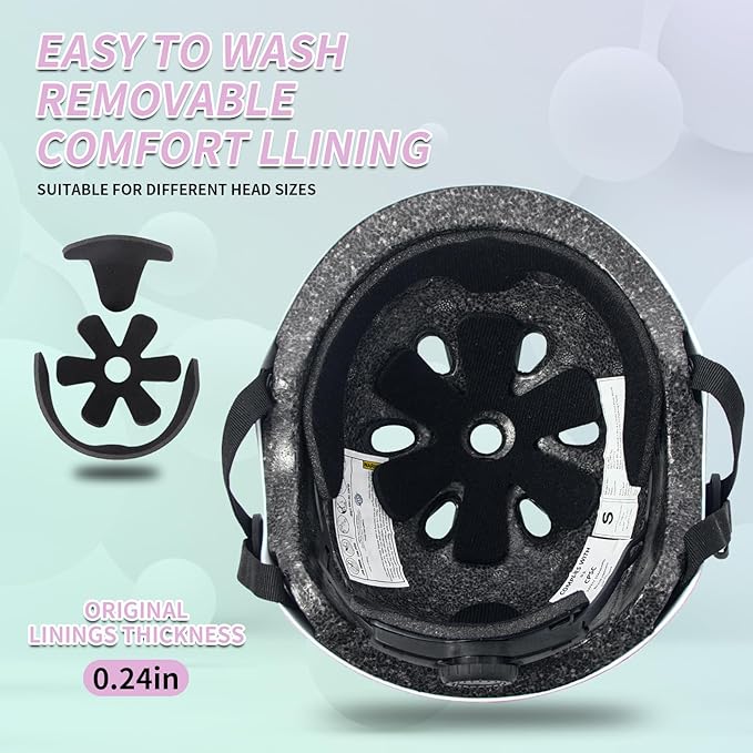 Adjustable Kids Bike Helmet with Knee & Elbow Pads Set, Color Gradient Design for Boys and Girls Aged 3-14+, for Skateboarding, Scooter, Roller & Inline Skating, Longboard-CubbioJoy