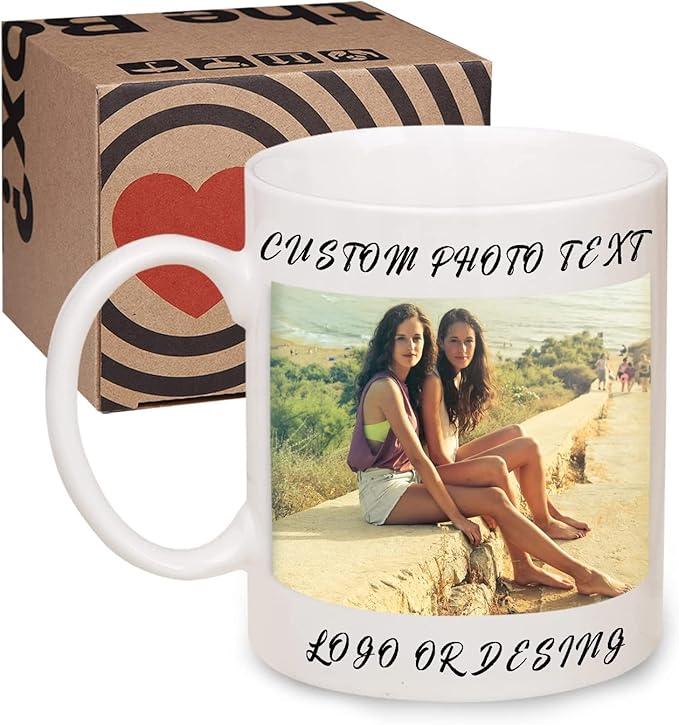 Custom Photo Coffee Mug with Your Picture and Text, Name - Personalized Gifts for Family, Girlfriend, Boyfriend, Best Friend, Birthday, Halloween, Christmas Gifts, Taza Personalizadas - 11oz White-CubbioJoy