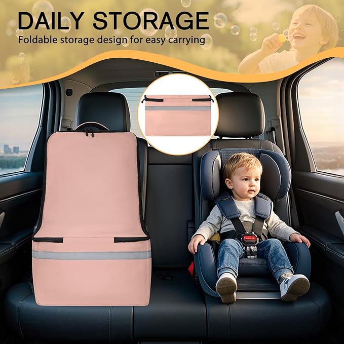 Car Seat Travel Bag for Airplane,Infant Seat Travel Bag with Shoulder Strap,Padded Car Seats Backpack with Reflective Stripes,Large Carseat Carrier Bag Travel Car Seat Cover,Flesh Pink-CubbioJoy