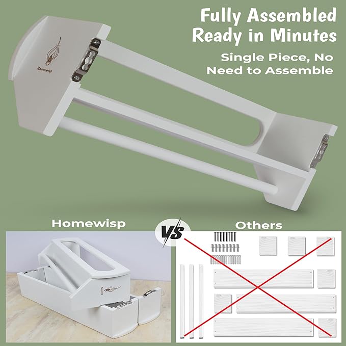 Bamboo Nursery Book Shelves, Fully Assembled For Easy Use - Set of 3 Floating Shelves for Wall Kids, Wall Mounted Book Shelves For Kids Room, Baby Room, Toddler Room, Nursery Decor, 16.5 Inch White-CubbioJoy