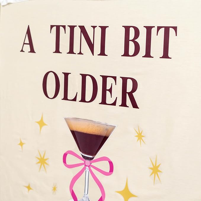 A Tini Bit Older Decal - Espresso Martini Theme Party Supplies Sticker, Martini Bar Party Decorations Birthday Decal, Tini Glass Sign Wall Sticker, Balloon Arch Background Wall Decoration-CubbioJoy