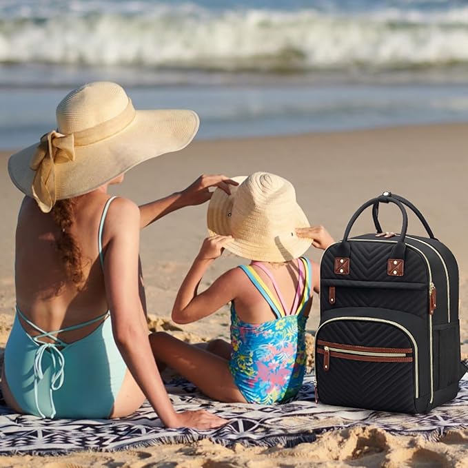 Diaper Bag Backpack for Women with Changing Pad, Baby Bag with Insulated Pockets Multifunctional Diaper Bags For Baby Girl Boy Waterproof Baby Bags For Boys Girls Maternity Bag Black-CubbioJoy