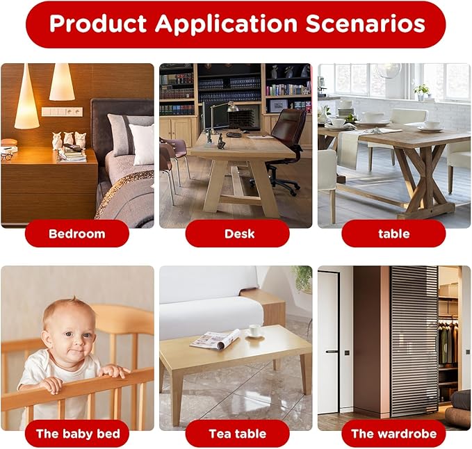 Clear Corner Protectors,Corner Protector Baby Proofing 32.8ft(10M) with 4 Corners,Furniture Corner Guard & Edge Safety Bumpers,Soft Edge Protector with Strong Adhesive-CubbioJoy