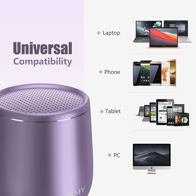 INSMY C17-MAX, Waterproof Small Bluetooth Speaker, Rich Audio, Pairing, Portable, Handheld, Purple-CubbioJoy