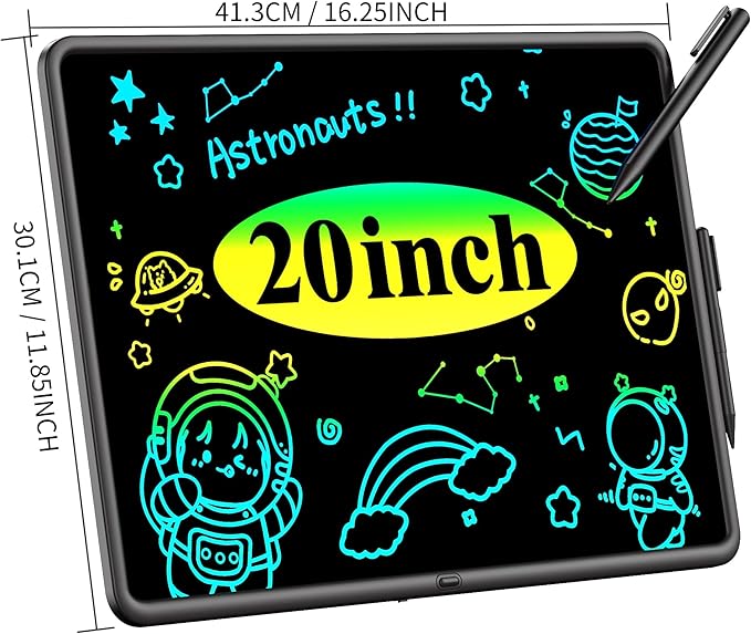 20 Inch LCD Writing Tablet for Kids, Large Drawing Pad, Doodle Board, Rechargeable Drawing Board, Educational & Learning Kids Toys, Creative Birthday Gifts-CubbioJoy