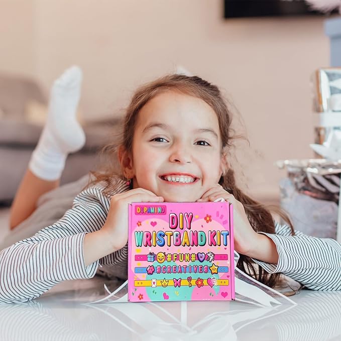 Art & Craft Kits for Kids, DIY Friendship Bracelet Making Kit for Girls, Jewelry Making with Charm & Stickers, Birthday Gifts for Ages 5-12, Toys for Ages 5, 6, 7, 8, 9, 10, 11, 12 Years Old-CubbioJoy