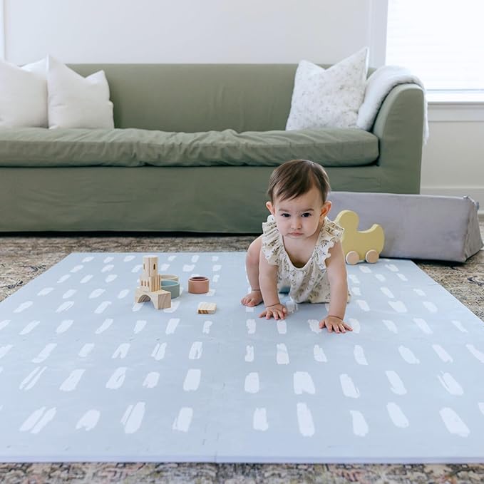 Baby Play Mats for Floor - Shoreline (4x6ft) - Premium EVA Foam Play Mat for Babies & Toddlers - Perfect for Tummy Time, Crawling, Playroom - Stylish & Comfortable Kids Play Mat-CubbioJoy