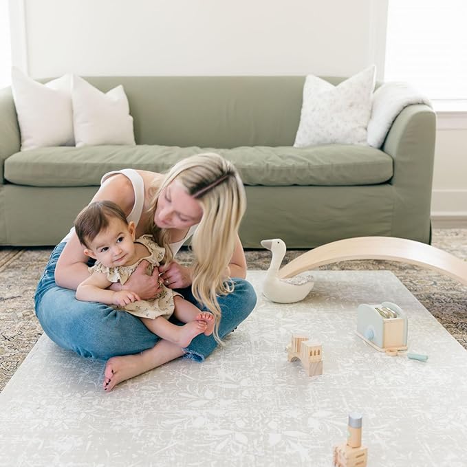Baby Play Mats for Floor - Eden (4x6ft) - Premium EVA Foam Play Mat for Babies & Toddlers - Perfect for Tummy Time, Crawling, Playroom - Stylish & Comfortable Kids Play Mat-CubbioJoy