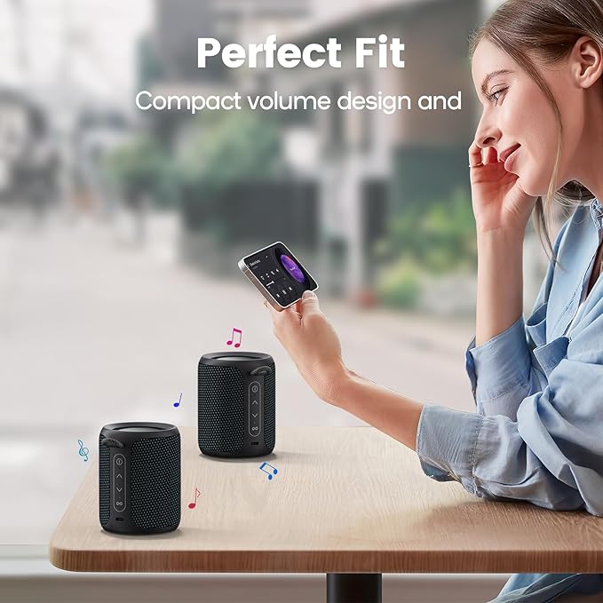 Bluetooth Speaker Wireless,IP67 Waterproof & Dustproof Portable Speaker with Lights,15W Loud Stereo Sound, 2500mAh Battery All Day Playtime, TWS Pairing, BT5.3, Home/Party/Outdoor/Beach (Blue Black)-CubbioJoy