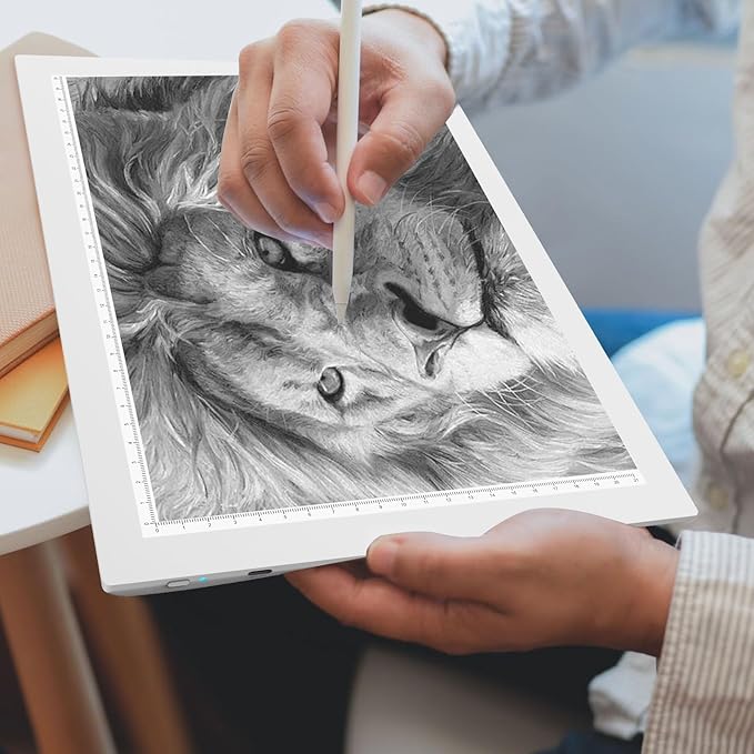A4 Wireless Battery Powered Light Pad, TOHETO Tracing Light Box Dimmable Brightness Rechargeable LED Light Board Portable Cordless Copy Board for Artist Drawing Sketching X-ray Viewing (White)-CubbioJoy